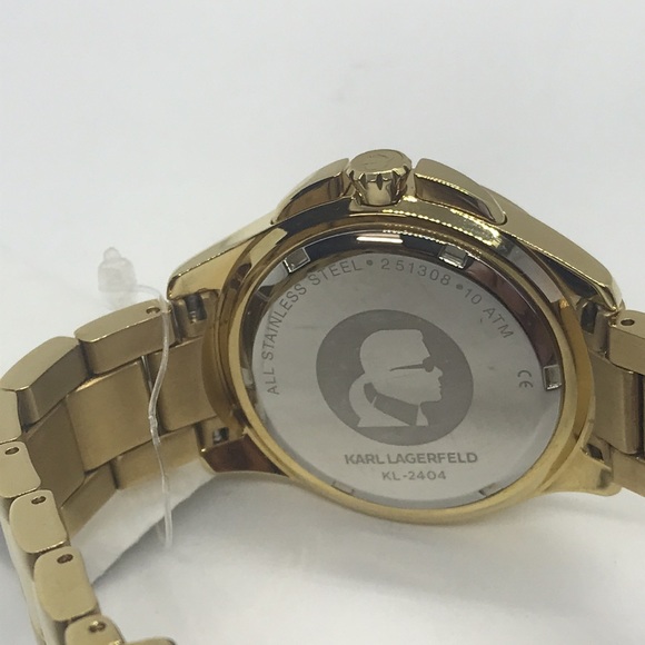 BNIB KARL LAGERFELD KL-2402 GOLD WATCH - Picture 8 of 11